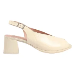 Pitillos Heels<Ladies SlingBack Block Heels - 10536 - Cream